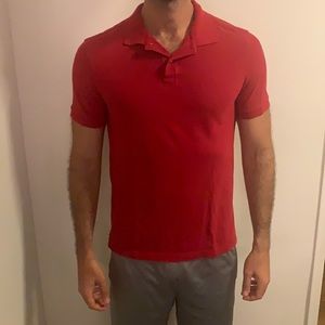 Red polo shirt